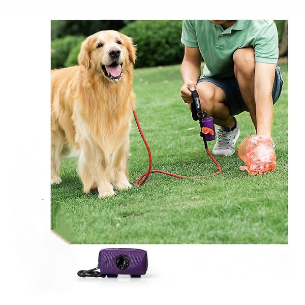 Hundbajspåsedispenser, bajspåsehållare koppelfäste med frirulle hundbajspåse, perfekt för promenader, löpning, vandring blue