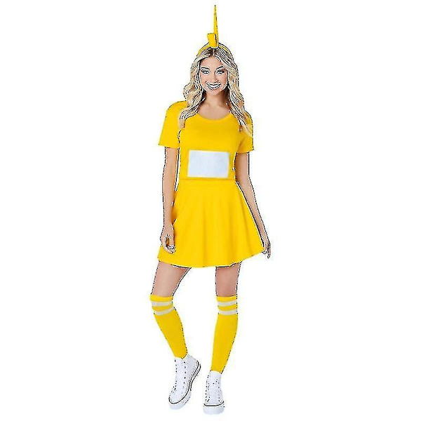 Kvinnor Teletubbies Kostymer Tinky Winky Dipsy Laa-laa Po Cosplay Party Fancy Dress Kostym Yellow Adult M