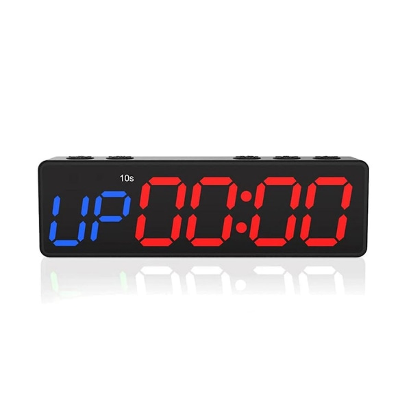 Träningsklocka med batteri, portabel minigymtimer med inbyggd magnet för hemmagym, programmerbar nedräknings-/upptimer Black none