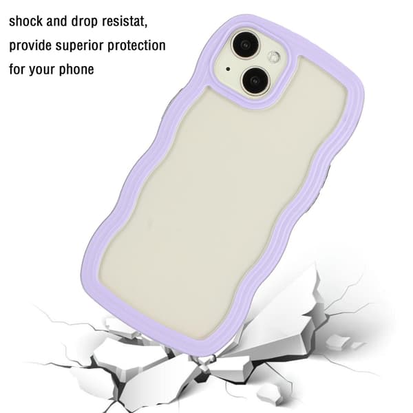 Wave TPU Clear PC- case för iPhone 15 Purple