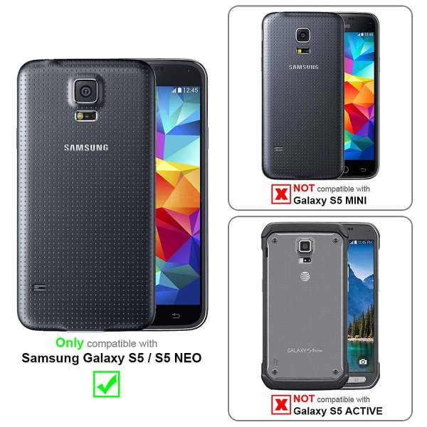 Case Galaxy S5 / S5 NEO Cover Case Fodral - blank yta med stativfunktion och kortplats GRAPHITE BLACK Galaxy S5 / S5 NEO