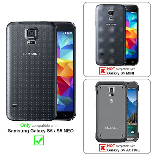 Samsung Galaxy S5 / S5 NEO Cover Case Case - med kortplatser och stativfunktion Arctic white Galaxy S5 / S5 NEO