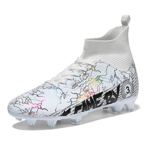 Fotbollsskor för män Spikes Fotbollsskor för ungdomar Stövlar Athletic Sneaker 3C7000 White 45