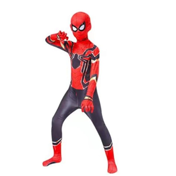 Pojkar Jumpsuit Spider-man Cosplay Playsuit med huvudbonader Fest Tecknad Romper För barn 3-12 år Tmall 100cm