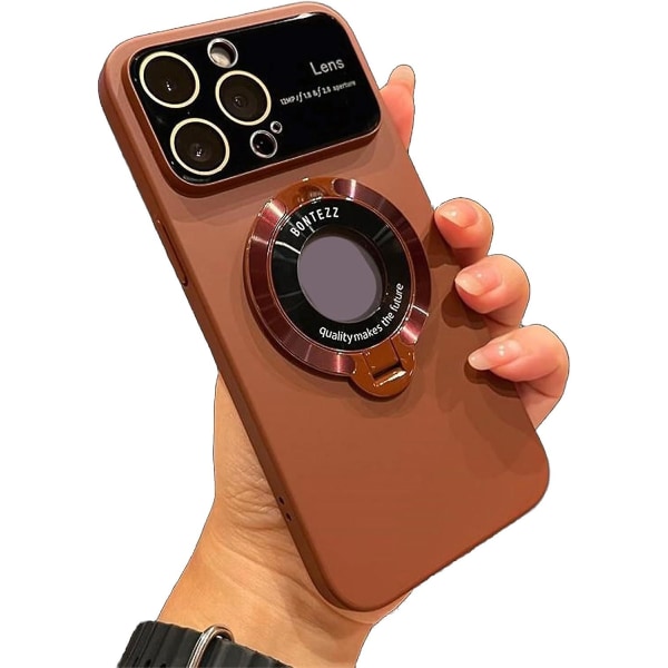 Phone case kompatibelt Iphone 15 Pro Max/15 Pro/15 Stort fönster med magnetiskt fäste för läckageetikett, 15 Pro Max case Coffee for iPhone 15