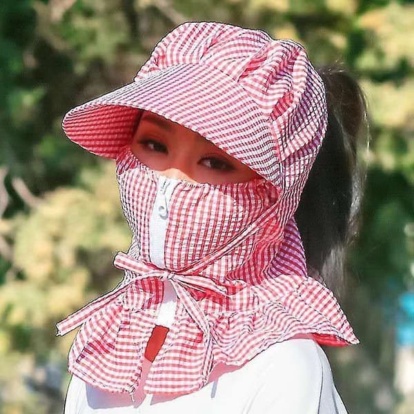 Dam Pläd Dammtät Solskydd Full Face Cover Sommar Ridhatt Cap Black