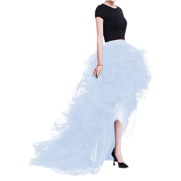 Kvinnor Solid Mesh Tyll Kjol Princess Skirt Mesh Bubble Skirt White XL