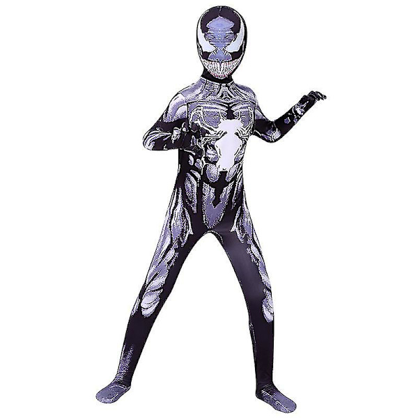 Venom Carnage Spiderman Cosplay Kostym Barn Vuxen Zentai Bodysuit Black 140 Kids (130-140cm)