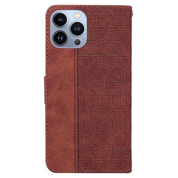 Geometriskt präglat case för iPhone 15 Pro Brown