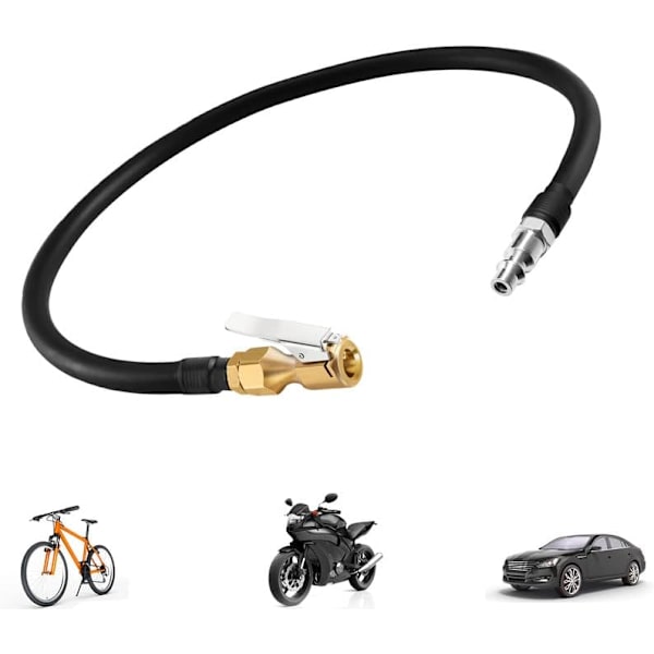 V2ine 8 tums uppblåsbar förlängningsgummislang, lås på luftchuck+gummislang+1/4&#34; Quick Plug, Closed Flow Tire Inflator Chuck med klämma för 1pack 8inch infalte hose