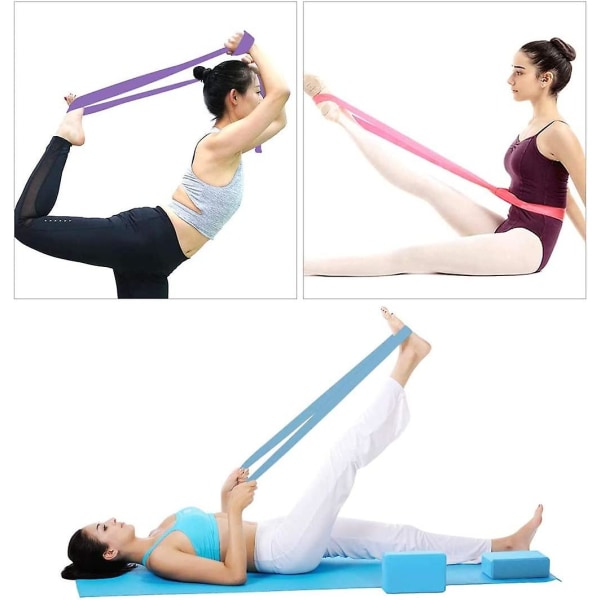 Yogablock 2-pack set - (yogablock med 1 yogarem) Högdensitet mjukt Eva-skumblock för yoga, allmän fitness, pilates, stretching och null none