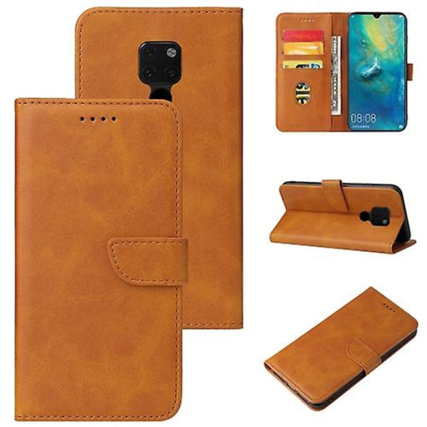 För Huawei Mate 20 Calf Texture Spänne Horizontal Flip Läder Phone case Khaki