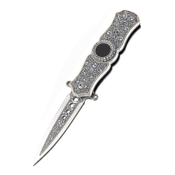 Fidget Spinner & Fällbar Skärare i Rostfritt Stål Blad Hand Toy Utomhus Camping Överlevnadsverktyg Ny null none