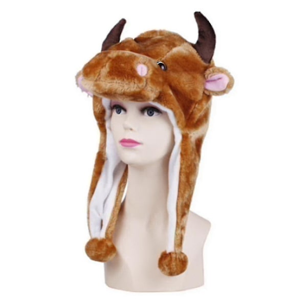 Plysch roliga djurhattar storlek Cap polyester med fleecefoder Cattle none
