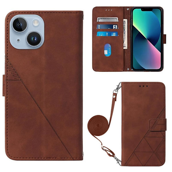 PU phone case för iPhone 15 Plus Brown