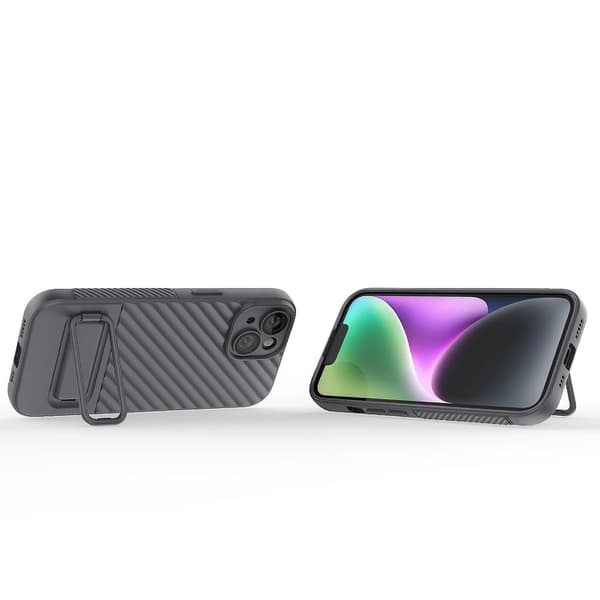 Wavy Texture TPU- case för iPhone 15 Grey