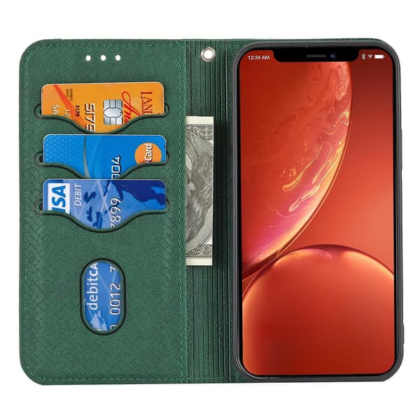 Sömnad Vävt Case För iPhone 15 Plus Green