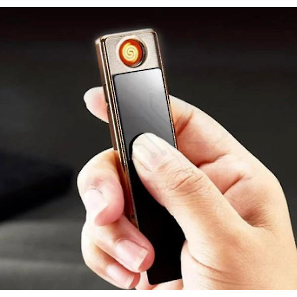 Vindtät USB Arc Lighter, Giger Lighter, Slim Profile Coil Lighter gold none