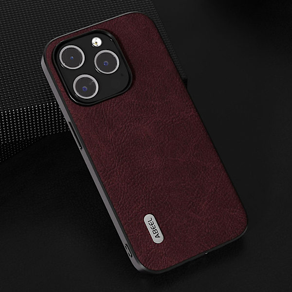 ABEEL Dream Litchi Texture Case för iPhone 15 Purple