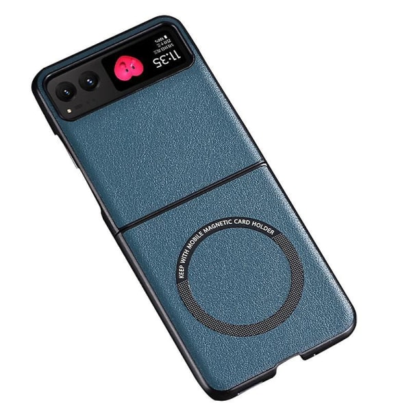 För Motorola Razr 40 5G magnetiskt phone case PU-läder+PC-hårt cover kompatibelt med Magsafe Green