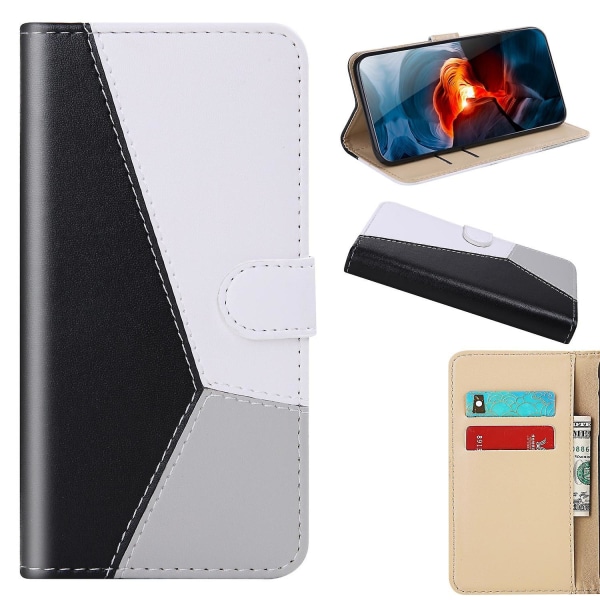 Trefärgat PU- case för iPhone 15 Plus Black