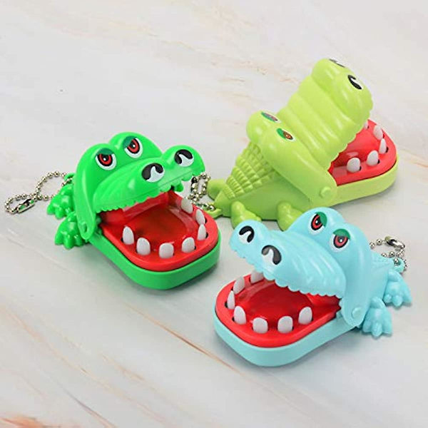 Puox 3-pack Mini Crocodile Biting Finger Nyckelring Krokodiltänder Leksaksspel för barn Krokodilbitande finger Knepigt spel för barn 3+ (slumpmässigt) null none