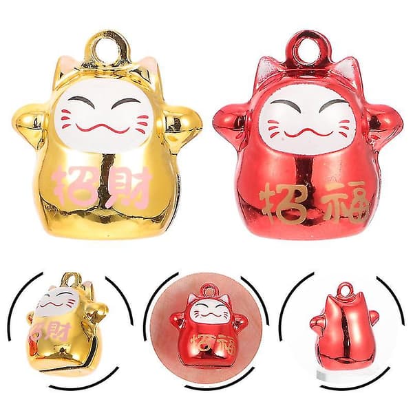 4st Luck Cat Bell Unik Cat Bell Decor Bell Cat Diy Decor Accessory (slumpmässig stil) null none