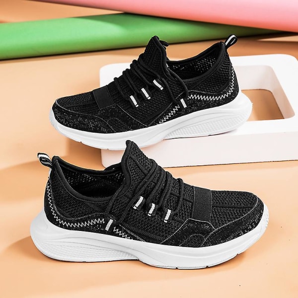 Sneakers för män Löpartennisskor Lättviktsventilerande Sport Athletic 3C2029 Black 39