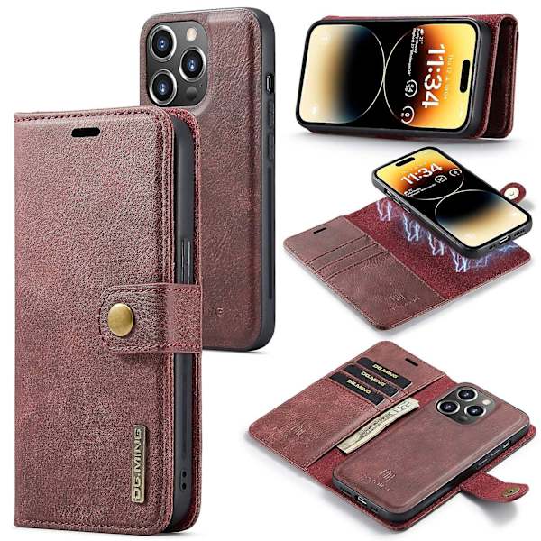 Crazy Horse Case för iPhone 15 Pro Red