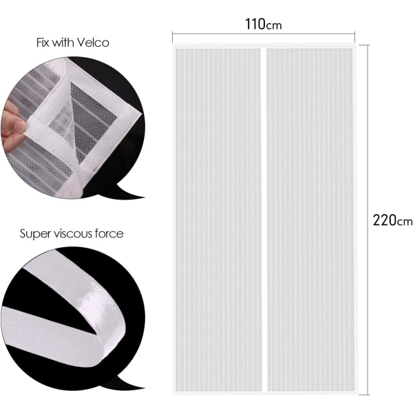 MYCARBON Myggnät Dörr Magnetiskt Flugnät Anti-myggor Insektsnät Dörr( Vit) 150X230CM