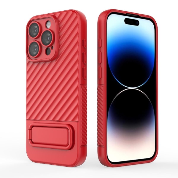 Wavy Texture TPU- case för iPhone 15 Pro Red