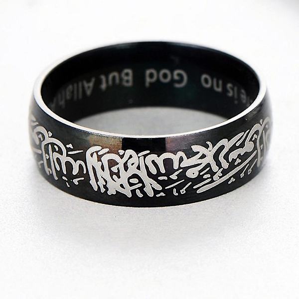 Nyhet Koranen meddelanderingar för titan stål fingerring islamisk arabisk gud ring Silver 8