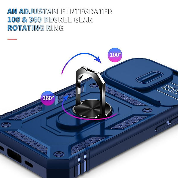 Sliding Camshield phone case för iPhone 15 Pro Blue