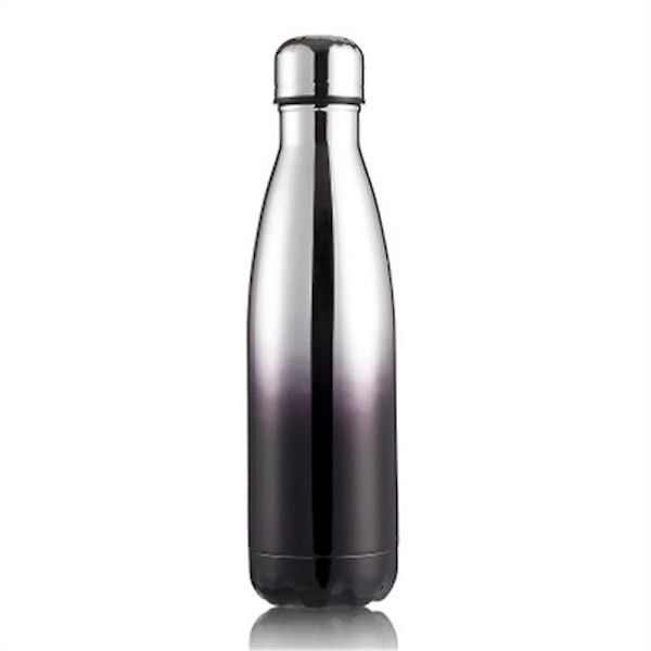 Thermal kopp vakuumflaska Värmevattenflaska Bärbar sportvattenkokare i rostfritt stål, kapacitet 500 ml White Gold Black none