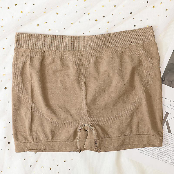 Sömlösa shorts med hög midja Kvinnor Hip Push Up Shorts Säkerhetsbyxor Fitness Boxer Trosa Magkontroll Underkläder Kalsonger Z M style1 khaki