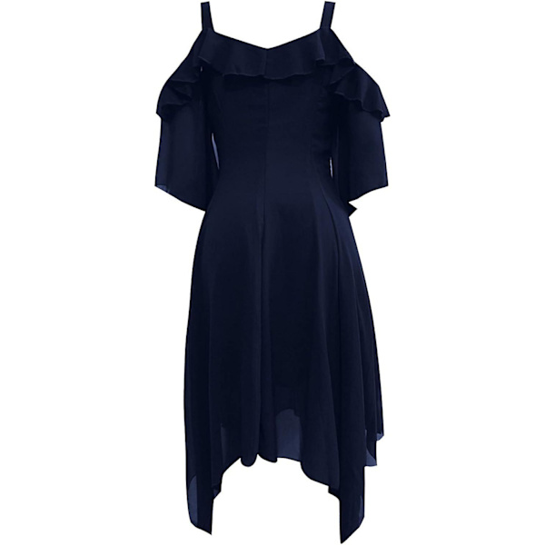 Renaissance Faire Costume Kvinnor Sexig Off Shoulder Fairy Dress Plus Size Goth Steampunk Dress Halloween Gothic Dress Navy 4X-Large