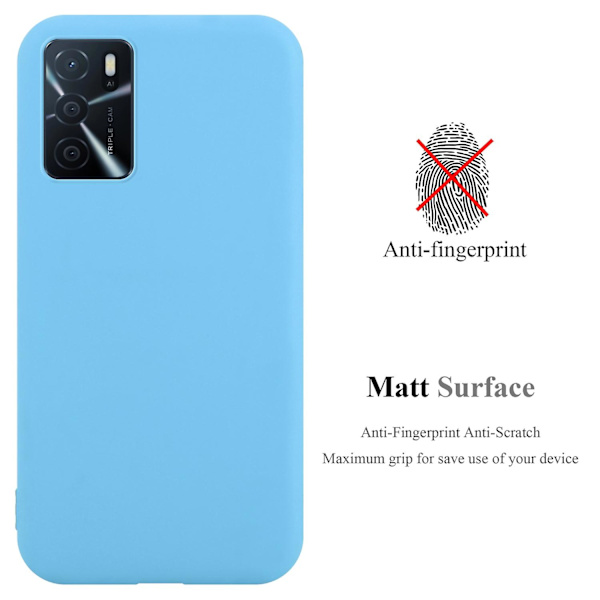 Oppo A16s / A54s Hülle Handy Cover TPU- case - matta färger CANDY BLUE A16s / A54s