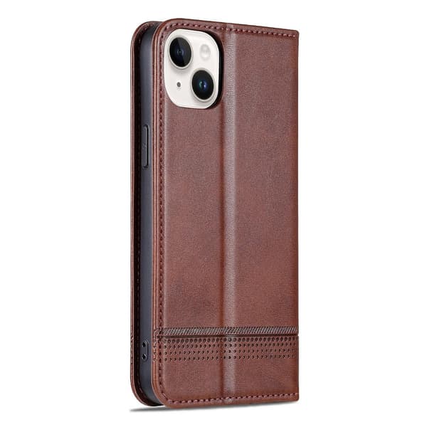AZNS Calf PU case för iPhone 15 Dark brown