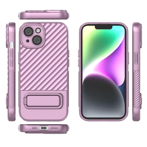 Wavy Texture TPU- case för iPhone 15 Purple