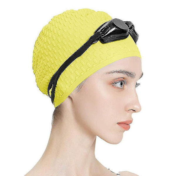 Cap Silikonelastisk cap för män och kvinnor R yellow