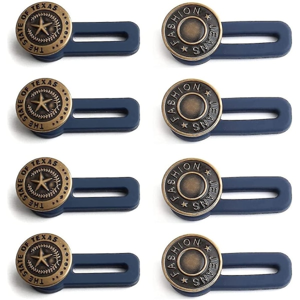 Knappförlängare för byxor, 12st midjeförlängare för damer, Jean Button Extender Midjebandsförlängare Infällbar knapp Silver half letter-5 12pcs-single