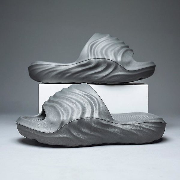Strandtofflor för män Modesandaler Utomhus Halkfria inomhusskor 3B3069 Gray 41-42