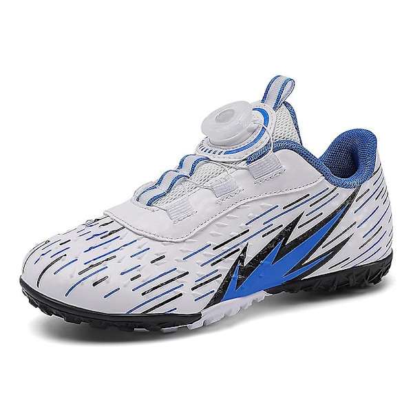 Fotbollsskor för barn Pojkar Fotbollsskor Grästräning Sport Skor Sneakers 3Bd01-1 Blue 34