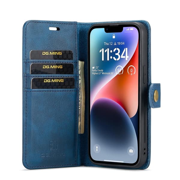 Crazy Horse Case för iPhone 15 Blue