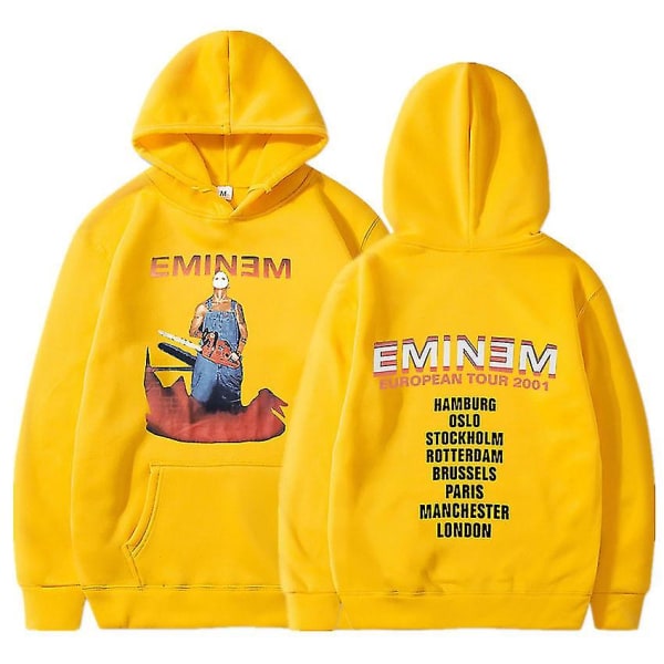 Eminem Anger Management Tour 2002 Hoodie Vintage Harajuku Funny Rick Sweatshirts Långärmade Herr Dam Pullover Mode Yellow6 XL