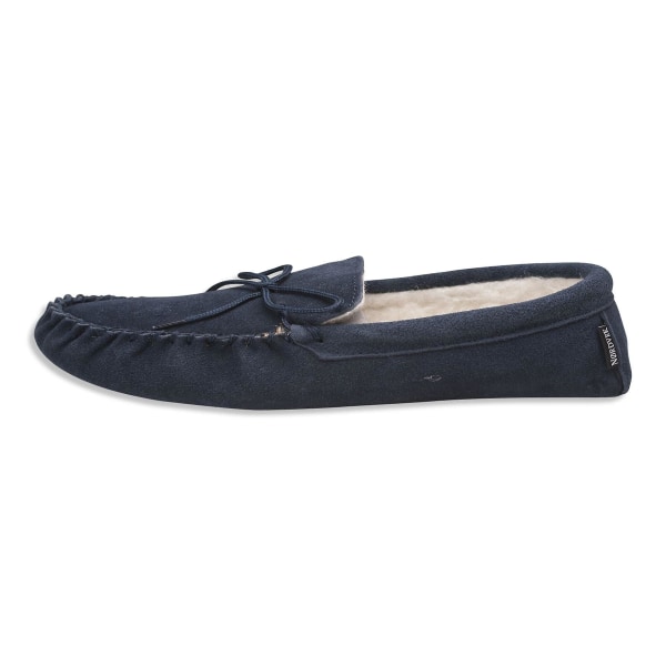 Nordvek Herr Äkta Mocka Ull Fodrad Moccasin Tofflor Mockasula 423-100 Navy 9UK - 10US - 43EU