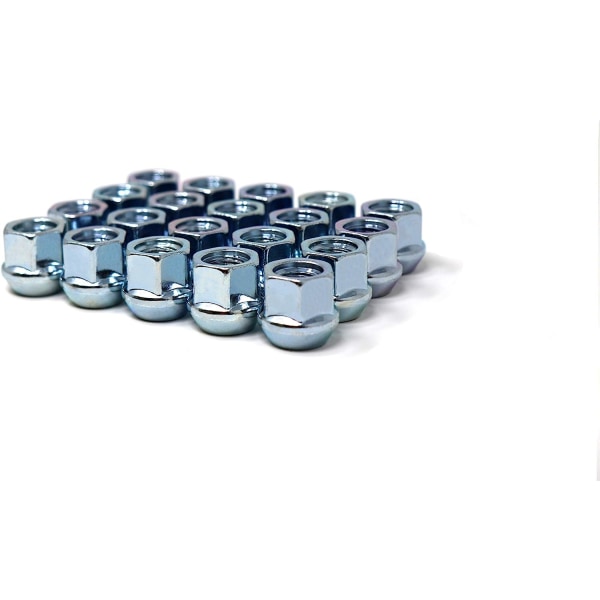 White Knight Wheel Lug Nuts - 1304-1S-20AM, 20 Pack, 1/2 20 Lug Nuts Open-end Bulge Acorn Chrome Lug Nuts, stål, elegant kromfinish, Eas
