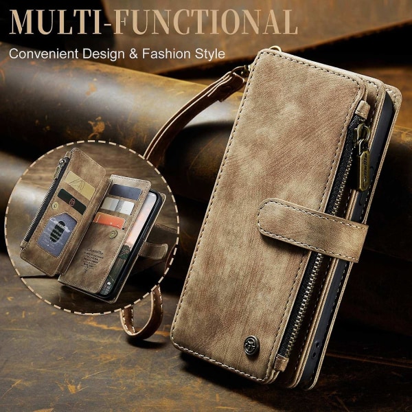 Multifunktionellt case för iPhone 15 Pro Brown