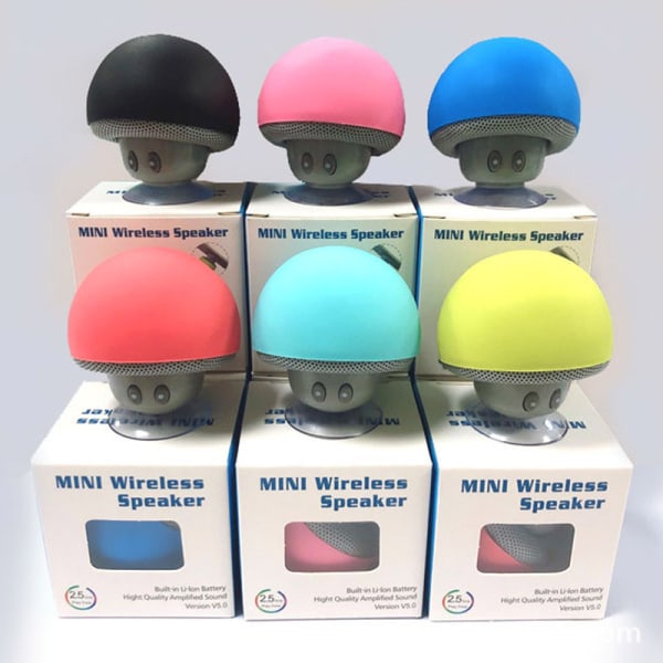 Mini Bluetooth-högtalare för utomhusbruk med svamphuvud - gul
