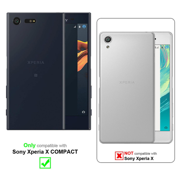 Sony Xperia X COMPACT Cover Case Case - med stativfunktion och kortfack NIGHT BLACK Xperia X COMPACT